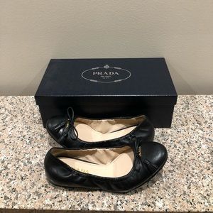 Prada  crunched ballet flats